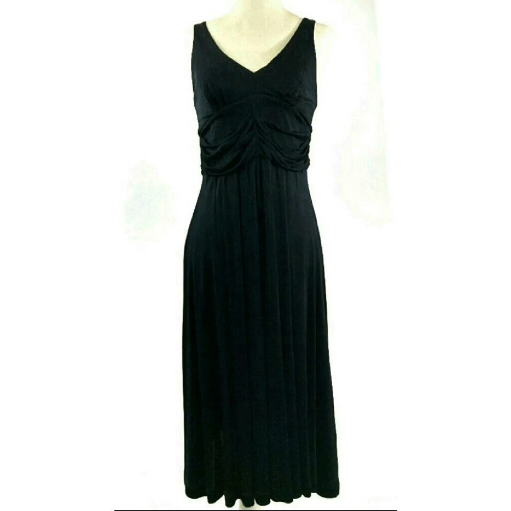 The Limited BlackV Neck Lined Midi Event Dress
